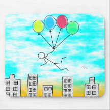 Flying Over The City Mouse Pad