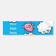 Flying pig clouds customisable bumper sticker