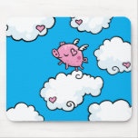 Flying pig dances on clouds mouse pads