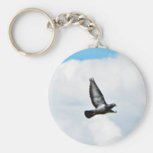 Flying Pigeon On Sky Key Chain