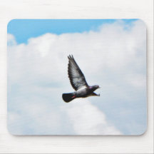 Flying Pigeon On Sky Mousepads