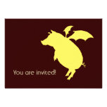 Flying piggy custom invitations