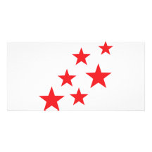 flying red stars icon photo card