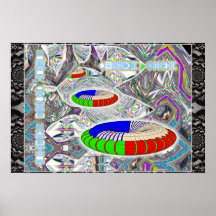 Flying Saucer Emerging Space Time poster