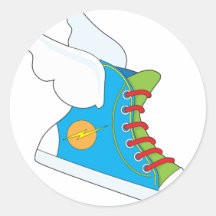Flying Sneaker Round Sticker