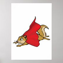 Flying Super Squirrel Posters