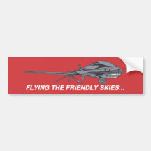 flying the friendly skies- drone bumpersticker bumper sticker