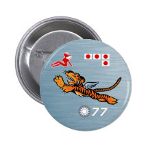 Flying Tigers WWII Nose Art Pinback Button