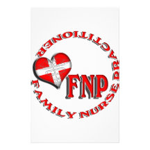 FNP FAMILY NURSE PRACTIIONER MEDICAL LOGO PERSONALIZED STATIONERY