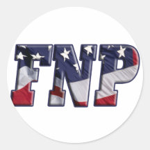 FNP USA FLAG WRAPPED FAMILY NURSE PRACTITIONER STICKER