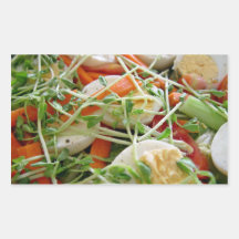 Focus on salad rectangle stickers