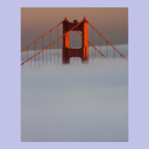 Fog rolls through the San Francisco bay covering 2 posters