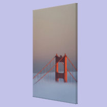 Fog rolls through the San Francisco bay covering canvas prints