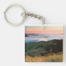 Foggy Hills Square Acrylic Keychains