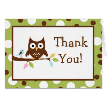 Folded Thank you Card Forest Friends Owl