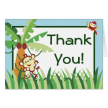 Folded Thank You Card Rain-forest Jungle Animal