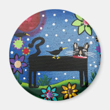 Folk Art By Lori Everett Cat With Attitude Magnets