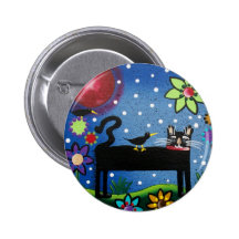 Folk Art By Lori Everett Cat With Attitude Pin