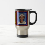 Folk Art Nurse - brunette RN version travel mug