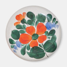Folk Art Plate Refrigerator Magnets
