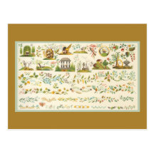 Folk Art Sampler Postcard