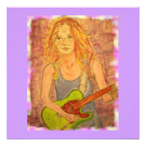 folk rock girl playin' electric invitations