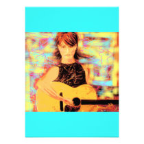 folksinger girl invitations
