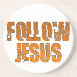 Follow Jesus Christian Drink Coaster