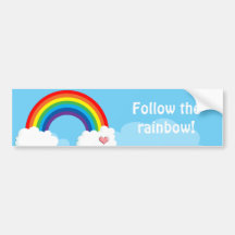 Follow the rainbow bumpersticker bumper sticker
