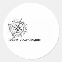 Follow Your Dreams So Beautifully Broken Round Stickers