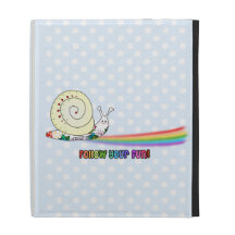 Follow Your Fun Cute Snail following the Rainbow iPad Folio Case