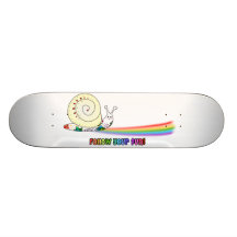 Follow Your Fun Cute Snail following the Rainbow Custom Skate Board