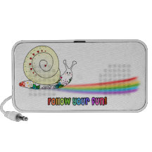 Follow Your Fun Cute Snail following the Rainbow Travelling Speaker