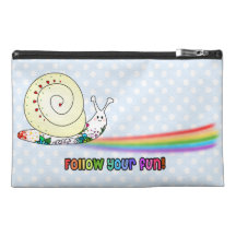 Follow Your Fun Cute Snail Rainbow Travel Accessories Bags