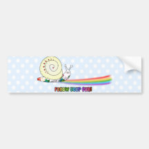 Follow Your Fun Cute Snail Rainbow Bumper Sticker