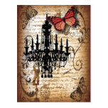fondo vintage chandelier butterfly fashion post card
