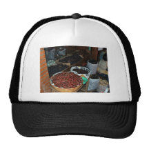 Food ingredients in a grocery hats