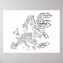 Food Map of Europe (large) Poster