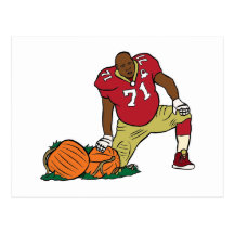 Football And Pumpkins Postcards