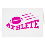 Football athlete pink print cards