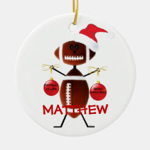 Football Christmas Cartoon Christmas Ornaments