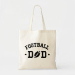 Football dad black print on tote bag