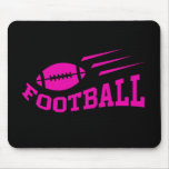 Football design with bouncing ball - pink on black mouse mat