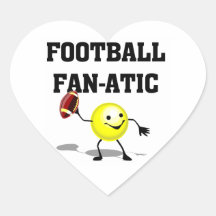 Football Fan-atic T-shirts and Gifts Heart Stickers
