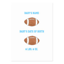 Football mini birth announcement business card template