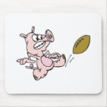 football playing pig mouse pad