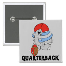 Football Quarterback Elephant Tshirts and Gifts Buttons
