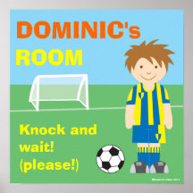 Football/soccer personalised room poster