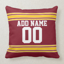 Football Team Jersey with Custom Name Number Pillows