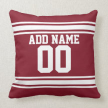 Football Team Jersey with Custom Name Number Pillow